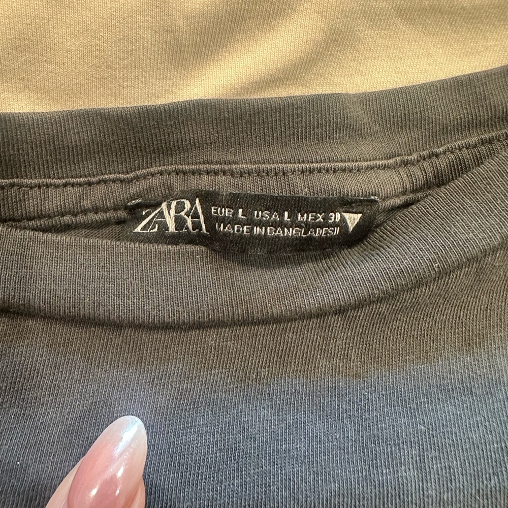 Zara Charcoal Crew Neck Tee